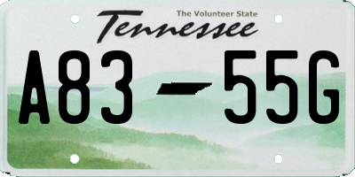 TN license plate A8355G