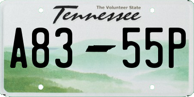 TN license plate A8355P