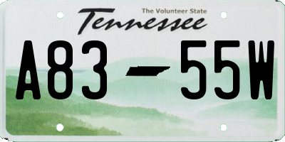 TN license plate A8355W