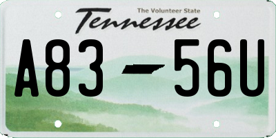 TN license plate A8356U
