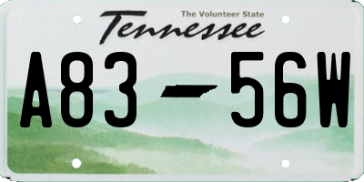 TN license plate A8356W