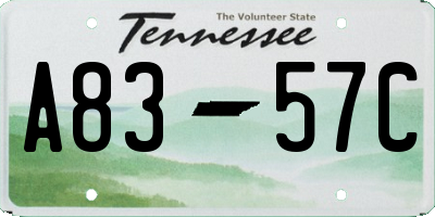 TN license plate A8357C