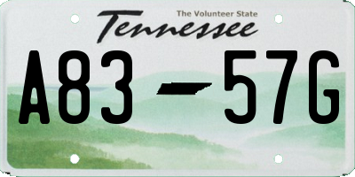 TN license plate A8357G