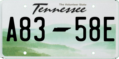 TN license plate A8358E