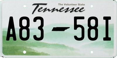 TN license plate A8358I