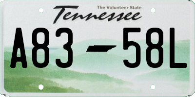 TN license plate A8358L