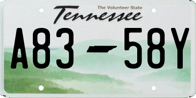 TN license plate A8358Y