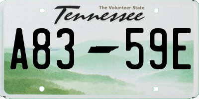 TN license plate A8359E