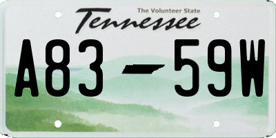 TN license plate A8359W