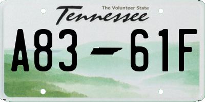 TN license plate A8361F