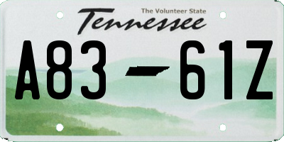 TN license plate A8361Z
