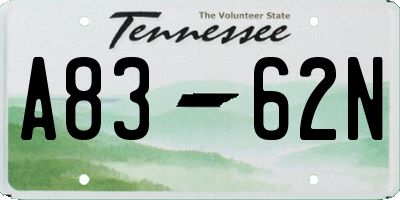 TN license plate A8362N