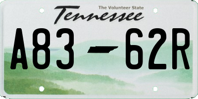 TN license plate A8362R