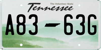 TN license plate A8363G