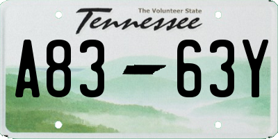 TN license plate A8363Y