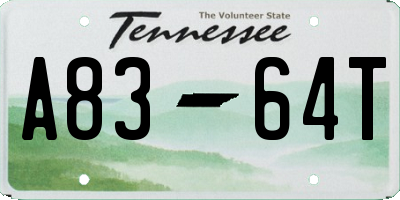 TN license plate A8364T