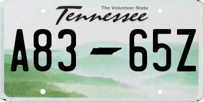 TN license plate A8365Z