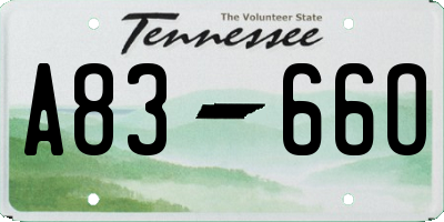 TN license plate A8366O