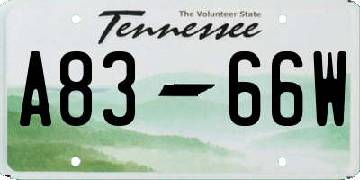 TN license plate A8366W