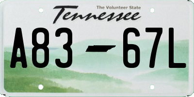TN license plate A8367L