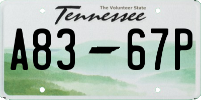 TN license plate A8367P