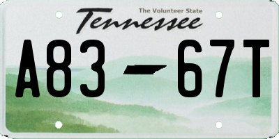 TN license plate A8367T
