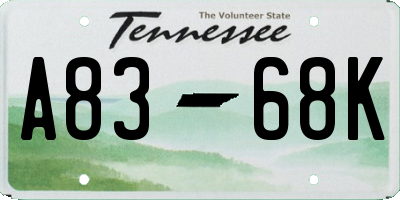 TN license plate A8368K