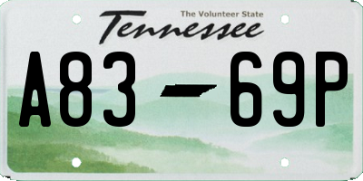 TN license plate A8369P