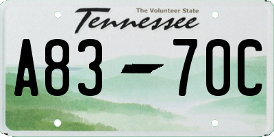 TN license plate A8370C