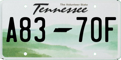 TN license plate A8370F