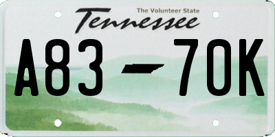 TN license plate A8370K