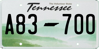 TN license plate A8370O