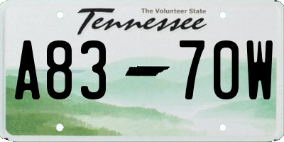 TN license plate A8370W