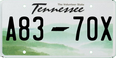 TN license plate A8370X