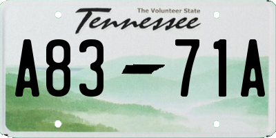 TN license plate A8371A