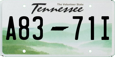 TN license plate A8371I