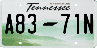 TN license plate A8371N
