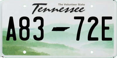 TN license plate A8372E