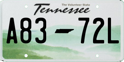 TN license plate A8372L
