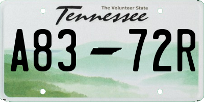 TN license plate A8372R