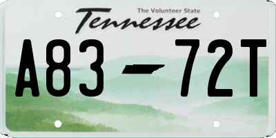 TN license plate A8372T