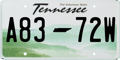 TN license plate A8372W
