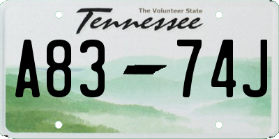 TN license plate A8374J