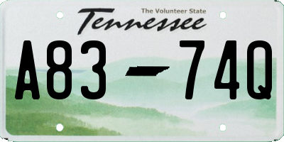 TN license plate A8374Q