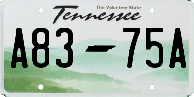 TN license plate A8375A