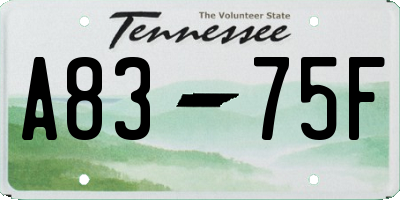 TN license plate A8375F