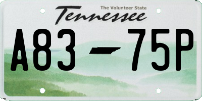 TN license plate A8375P