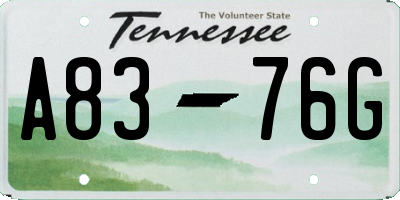 TN license plate A8376G
