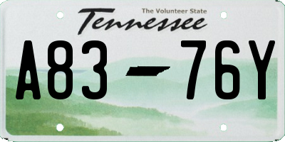TN license plate A8376Y
