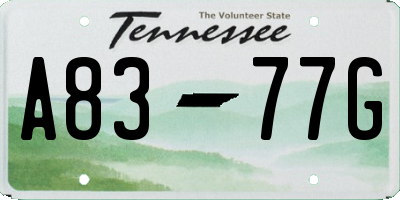 TN license plate A8377G